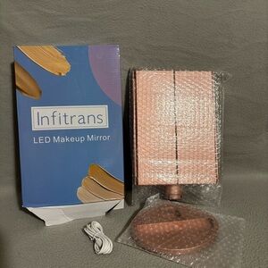 Infitrans Rose Gold LED Makeup Mirror new